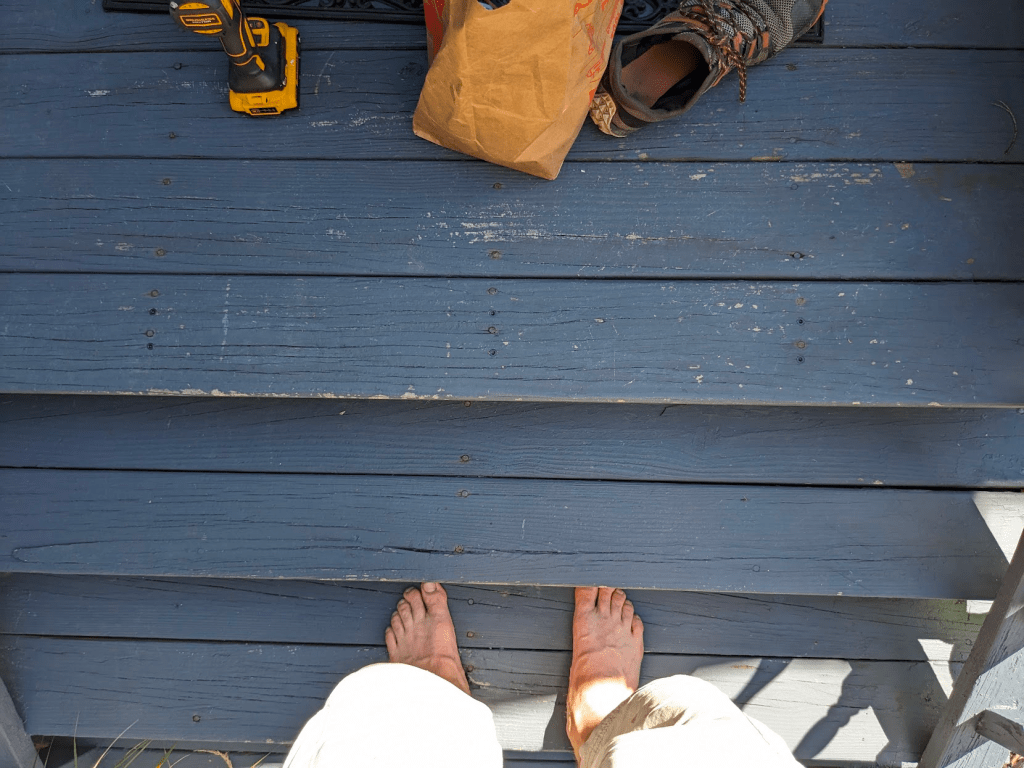 Adding Screws to the top step. No more wobble!